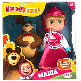Кукла Маша «Карапуз» с медведем, озвученная, 15см 357065