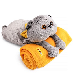 Кот-подушка Басик с пледом Kp60-001