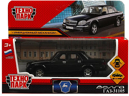Машина металл ГАЗ -31105 «волга» 12 см, двери, багаж, инерц, черный 369117
