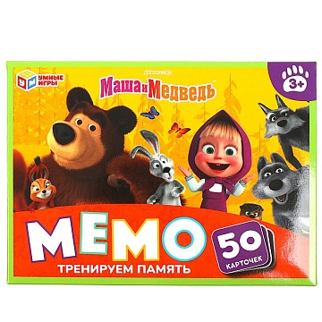 Мемо "Маша и медведь" 50 карточек 350332