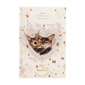 БЛОКНОТ-ПРЕСТИЖ  А5. 80 Л. "LOVE ME.КОТИКИ ПРИНОСЯТ СЧАСТЬЕ" 3-80-072/46
