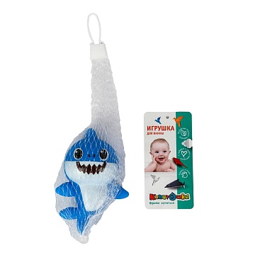 Игрушка для ванной "Акула синяя" 11см, в сетке 390490