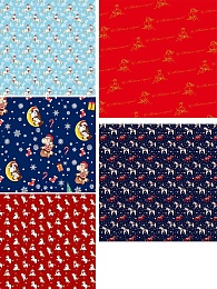 Упаковочная бумага Символ года Лошадки В АСС-ТЕ (70х100см, 1л, 5 диз. в ш/б)  УБ-6146