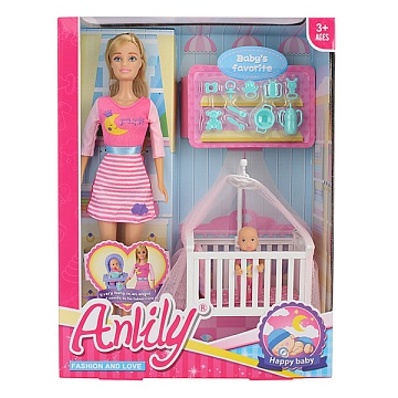 Кукла Anlily с малышом в колыбельке 200452119