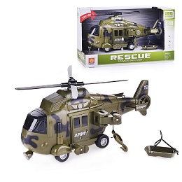 Вертолет военный Rescue инерц. свет. звук 1:16 WY761A Т23344