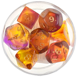 Набор кубиков для НРИ Blitz Poly Dice - Trans Yellow & Purple, арт. 11562