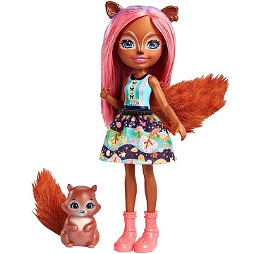 ENCHANTIMALS Дополнительная кукла со зверюшкой Sancha Squirrel & Stumper FMT61 FNH22