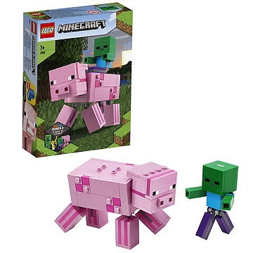 Lego Minecraft Большие фигурки Minecraft: Свинья и Зомби-ребёнок 21157 Лего Майнкрафт