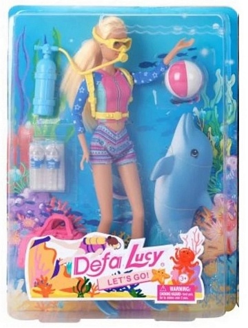 Кукла Defa Lucy "Пляжный отдых" 8472 blue