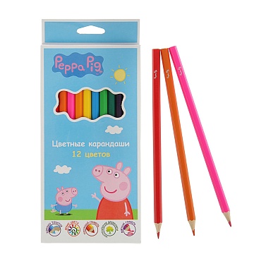 Цветные карандаши Peppa Pig 12 цветов 32060