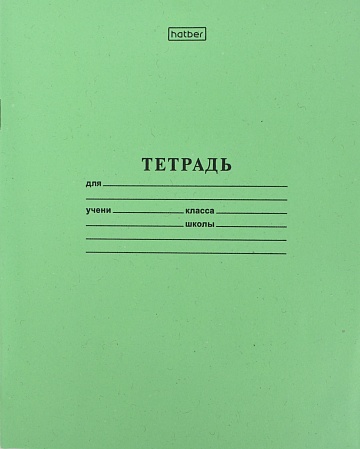 Тетрадь Зеленая, 12л, А5, клетка, на скобе 013937