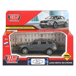 Машина металл LADA VESTA SW CROSS 10,5 см, инерц, темно-серый 405027
