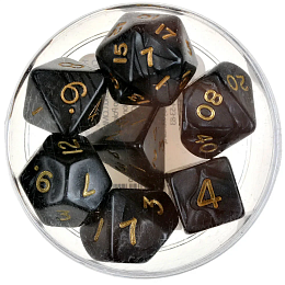 Набор кубиков для НРИ Pearl Poly Dice - Black, арт. 11548