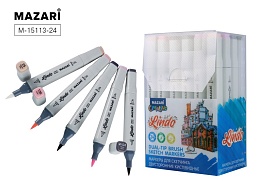 Набор маркеров для скетчинга двусторонних LINDO,24цв., Pastel colors (пастельные цвета) M-15113-24