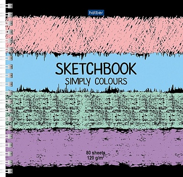 Скетчбук 80л А5ф 170х170мм 120г  Simply Colours