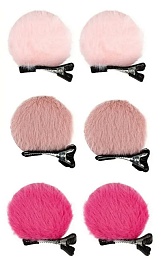 Lukky Fashion набор из 2 заколок плюш Медвежьи ушки, 3 цв.микс Т24093