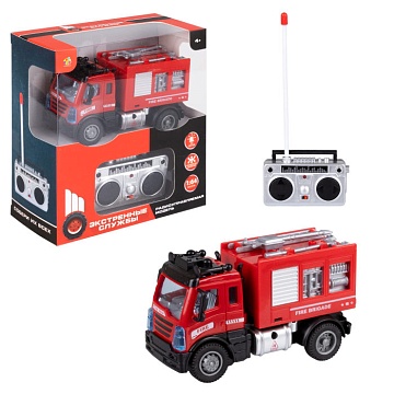 Пожарная машина "Экстренные службы" на радиоуправлении, 1:64, 4 канала, свет Т24267