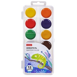 Краски Акварель медовые полусухие 12 цв. Hatber -COLORA- без кисти 083600