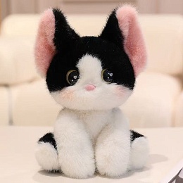 Мягкая игрушка Кошечка черно-белая 23см DL802329107BK