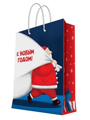 Бумажный пакет "Мешок с подарками" 26x32,4x12,7см 90167