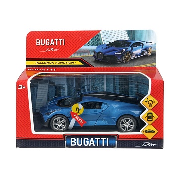 Модель металл свет-звук bugatti divo 14,9 см, двери, инерция, спойлер 401142