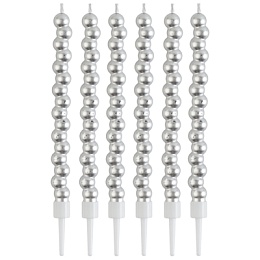 Свечи Пузыри серебро 12см 6шт 1502-6726