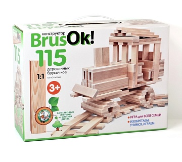 Деревянный конструктор BrusOk! (115 деталей)
