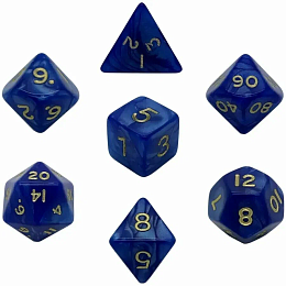 Набор кубиков для НРИ Pearl Poly Dice - Blue, арт. 11524