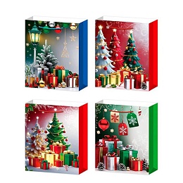 Пакет подарочный бумажный НГ  Ёлка с подарками 26*32*10 см  M-8255