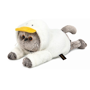 Кот-подушка Басик в худи "Гусик" (лежачий) Kl19-002
