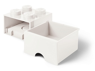 Пластиковый кубик LEGO для хранения 4, с ящиками, белый 4005