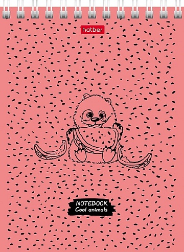 Блокнот 40л А6ф клетка на гребне серия -COOL Animals- 055480