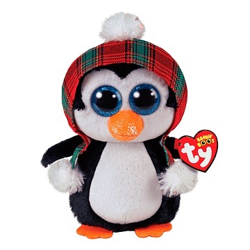 Пингвин Cheer (шапочка в клетку) 15см Beanie Boos 36241