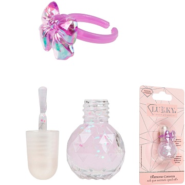 Lukky Diamond Confetti лак для ногтей с колечком (сиреневый) Т26466