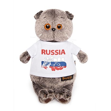 Басик в футболке с принтом "Россия" Ks22-099