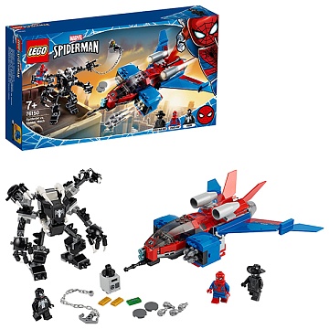 Lego SUPER HERO Реактивный самолёт Человека-Паука против Робота Венома 76150 Лего супергерои