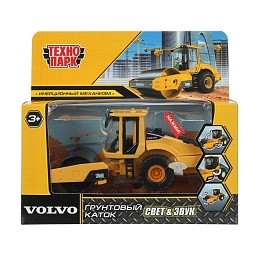 Модель металл свет-звук VOLVO ГРУНТОВЫЙ КАТОК 14 см, двер, подв дет, кор 395026