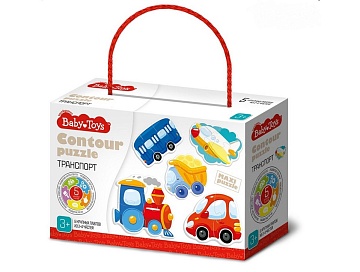 Пазлы контурные "Транспорт" Baby Toys 04118