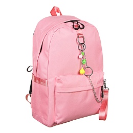 Рюкзак подростковый, брелок, металлические цепи, розовый BP67002