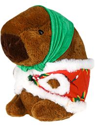 Мягкая игрушка Капибара с платком и в куртке мал