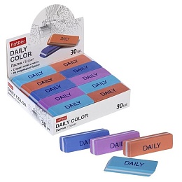 Ластик из термопластичной резины Hatber Daily Color прямоугольный 50х19х8мм 30 шт в уп. 087078