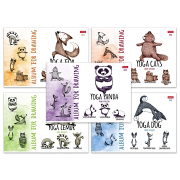 Альбом для рисования Animals Yoga 24л, А4, на скобе 056709