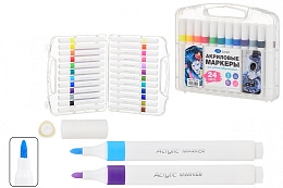 Набор маркеров-акриловые 24 цв. вод., укрывистые, толщина линии 2-4 mm, для любых МС-7151-24