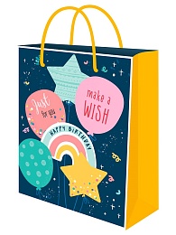 Пакет подароч. с мат.лам. 18х23х10 см (M) Шарики, 190г  ППК-2754