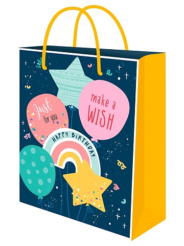 Пакет подароч. с мат.лам. 18х23х10 см (M) Шарики, 190г  ППК-2754