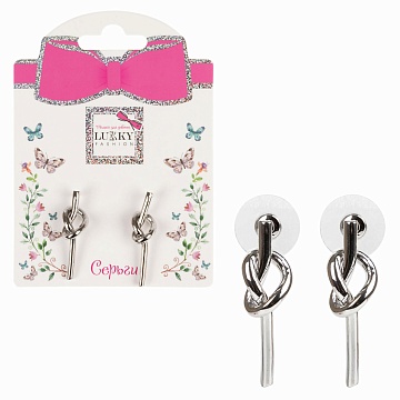 Lukky Fashion сережки Нео "Узелки вертикальные" Т24729