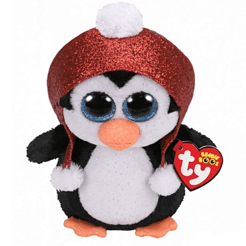 Мягкая игрушка в блестящей новогодней шапочке "Пингвин Gale" (15 см)