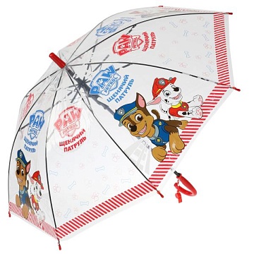 Зонт детский "Щенячий Патруль" 50см, прозрачный, полуавтомат 329193