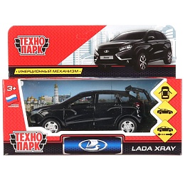 Машина металл LADA XRAY длина 12 см, двери, багаж, инерц, черный, кор. 271517