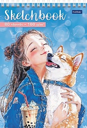 Скетчбук 80л А5ф 100г/кв.м  Bubble Tea- 092484